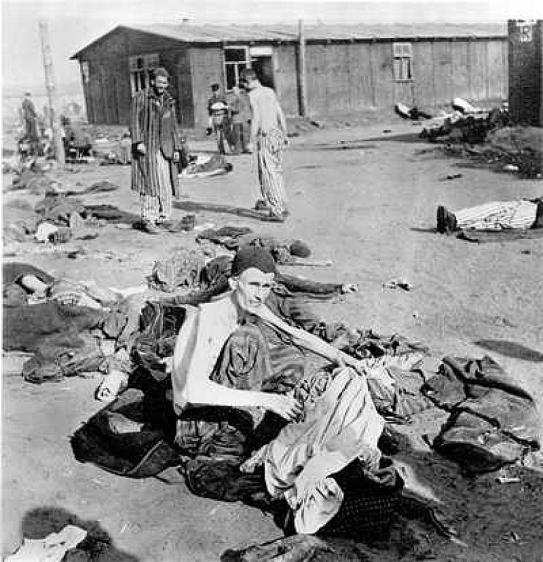 Bergen-Belsen, April 1945, Zwischen den Toten die wenigen Überlebenden, Imperial War Museum London