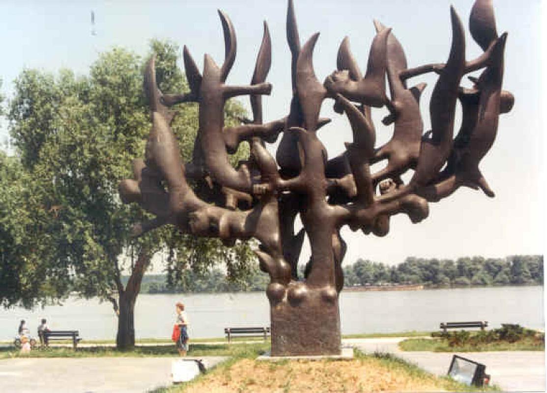 Belgrade, undated, Holocaust Memorial »Menorah in Flames«, Jevrejska Opština Beograd