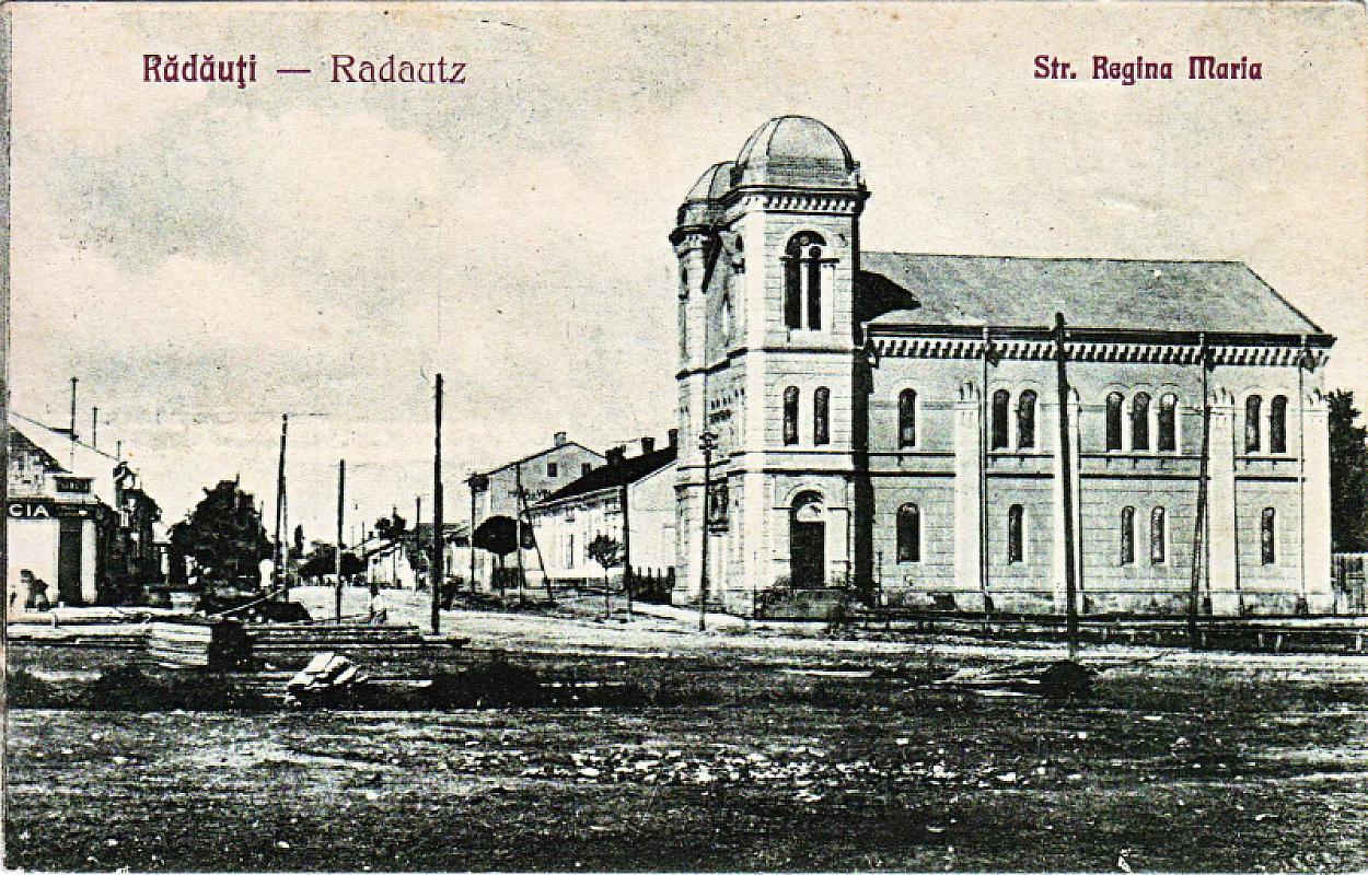 Radautz, o.D., Die Synagoge auf einer Ansichtskarte aus der Vorkriegszeit, Privatsammlung Peter Elbau
