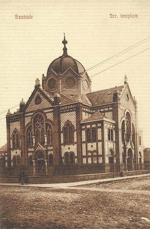 Satu Mare, about 1900, The no longer existing synagogue of the »status quo ante« community, common licence