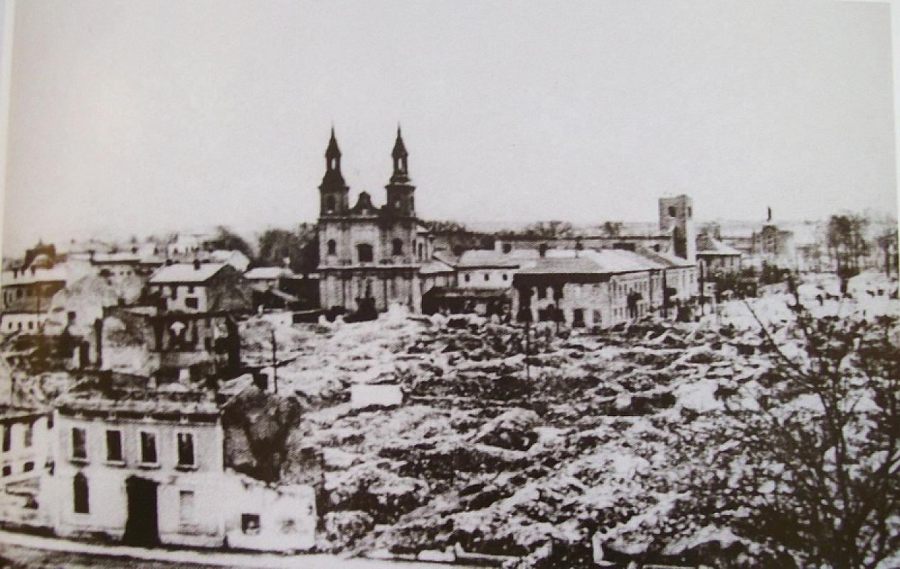 Wieluń, 1939, View of the destroyed town centre, public domain
