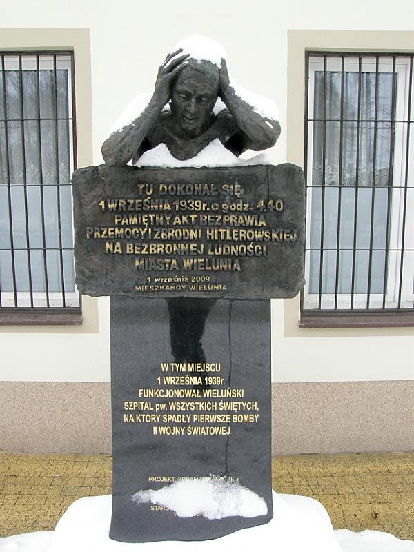 Wieluń, 2010, Memorial on the site of the destroyed All Saints Hospital, Marcin W.