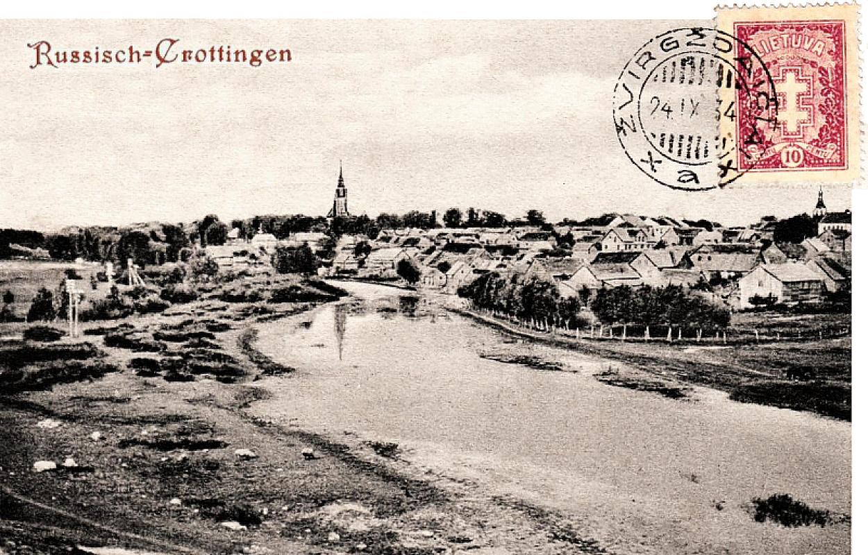 Krottingen, vor 1914, Ansichtskarte von »Russisch-Crottingen«, gemeinfrei
