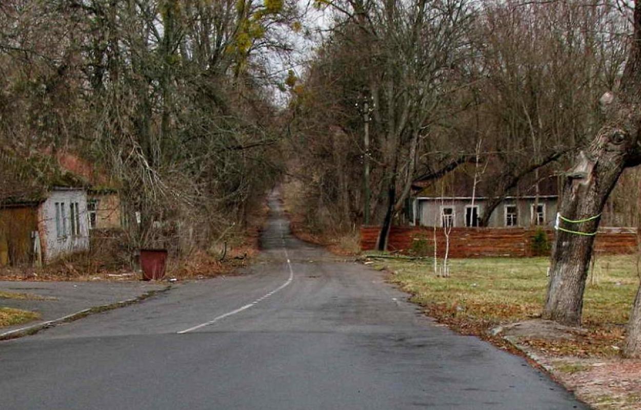 Chernobyl, 2015, Street with former shtetl houses, Yevgenni Shnayder