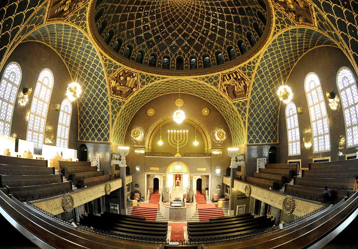 Augsburg, 2010, Panoramaaufnahme des Innenraums der Synagoge, Ulrich Wagner